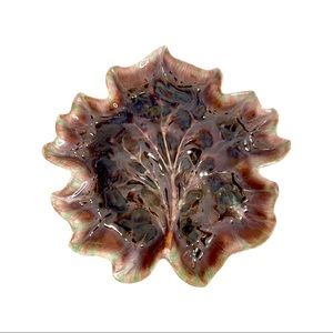 RARE FIND!  ROYAL HAEGER VINTAGE POTTERY DISH PLATTER AUTUMN LEAF